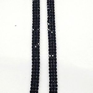 Brazilian Black Crystal Bra Straps